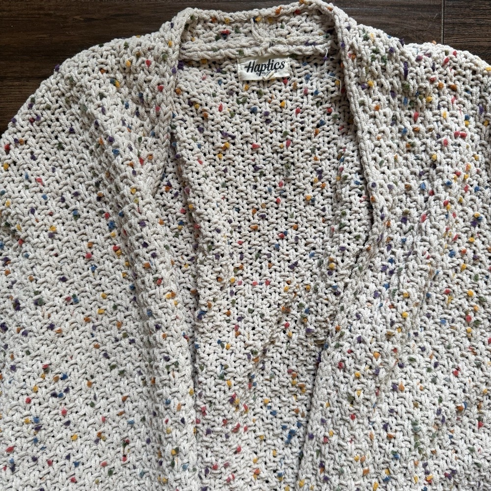 Haptics by Holly Harper 3X Confetti Knit Cardigan Plus Size Speckled Boho Chunky